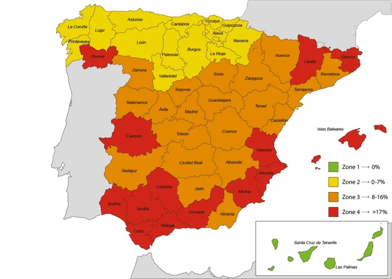 Mapa de seroprevalencia de la leishmania canina en España por provincias